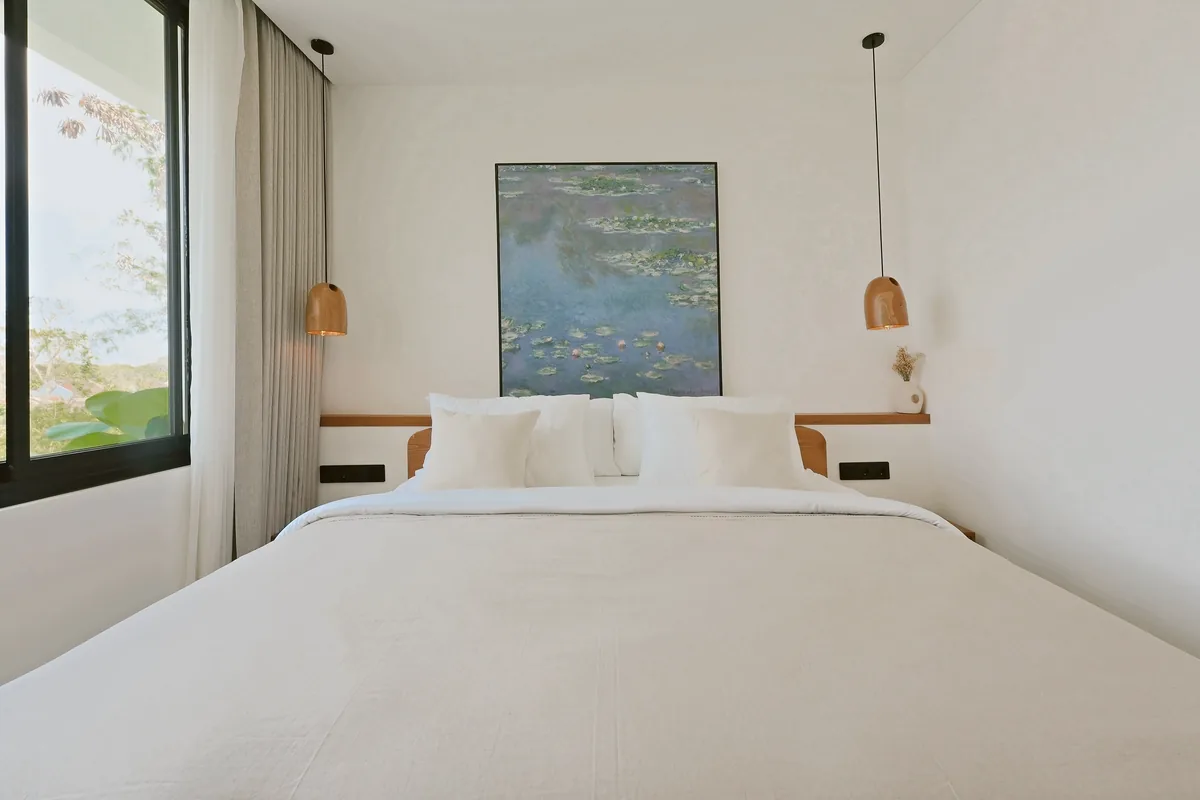 Three bedrooms · Upstairs bedroom