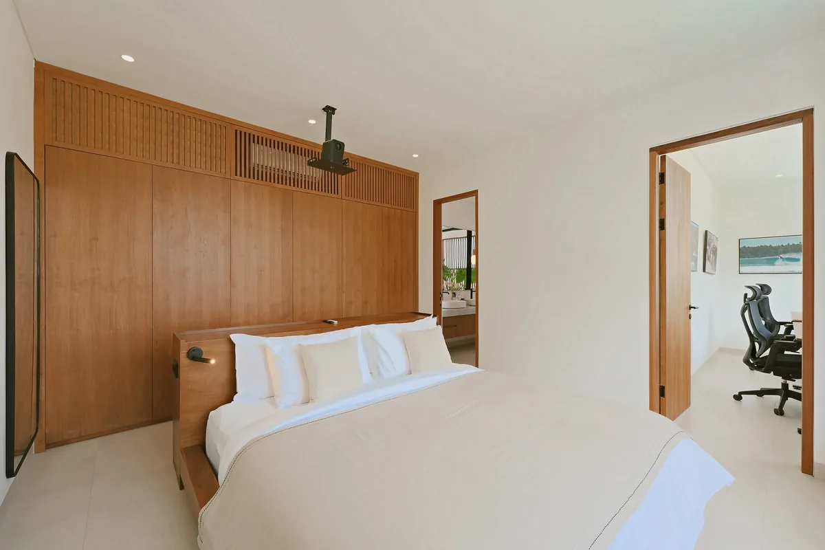 Three bedrooms · Master suite